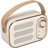 Plyisty Altoparlante Bluetooth retrò, Arredamento Vintage, Piccolo Altoparlante Bluetooth 5.0 Portatile, Supporto USB, Scheda TF, per Casa, Viaggio, Esterno (WHITE)