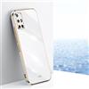 JIEZUIMEI Cover per Samsung Galaxy A51,Custodia Design Semplice Ultra Sottile Placcatura TPU,Colori Luminosi Specchio Silicone Antiurto Custodie Case Cover-Bianco
