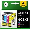 CARTU TINTE 603XL Cartucce d'inchiostro Compatibili Sostituzione per Cartucce Stampante Epson 603 XL 603XL Multipack per Epson WF-2830 WF-2810 XP-3100 XP-4100 XP-2100 XP-3105 XP-4105 (Nero Ciano Magenta Giallo)