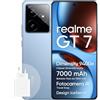 realme GT 7 Smartphone 5G 12+256 GB, chipset di punta Dimensity 9400e, batteria Titan da 7000 mAh, display da 6000 nit, fotocamera IMX906 OIS da 50 MP, AI Planner, IP69, IceSense Blu
