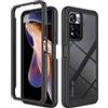 MAOGE Trasparente Cover per Xiaomi Redmi Note 11 PRO+ 5G (Note 11 PRO Plus), Rugged Custodia Full Body Antiurto Rigida PC Soft TPU Sottile Bumper Silicone Protettiva Case - Nero