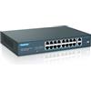 YuanLey 18 Port PoE Switch, 16 PoE+ Port 100Mbps, 2 Uplink Gigabit, 250W Potenza Integrata, 802.3af/at, Plug and Play Non Gestito Montato su Rack