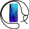 Pnakqil Cover per Xiaomi Redmi Note 8 con Cordino, Trasparente Custodia con Laccio Tracolla Cellulare Girocollo Collana Protettiva per Redmi Note 8 6.3, Nero