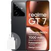 realme GT 7 Smartphone 5G 12+512 GB, chipset di punta Dimensity 9400e, batteria Titan da 7000 mAh, display da 6000 nit, fotocamera IMX906 OIS da 50 MP, AI Planner, IP69, IceSense Nero