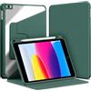 VAGHVEO Custodia Rotante per iPad 9,7 Pollici (6a/5a Generazione, 2018/2017)/ iPad Air 2/ Air 1 con Portapenne, Modello Custodie a Libro Shell con Rotazione a 360 Gradi Chiaro Retro Cover, Verde Scuro