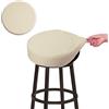 BUYUE Coprisedia rotondo lavabile in jacquard per sedie da bar, diametro 30,5-35,6 cm, 1 pezzo, beige