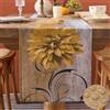 Dokeleen Runner Tavola Moderno in Poliestere Giallo Grigio Dalie Arte Pittura Runner da Tavolo Estate Impermeabile Decorazioni Agriturismo per Interno Esterni Picnic Feste Cucina Vacanze Matrimoni 33x183cm