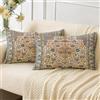 Miuyunya Set di 2 Fodere per Cuscini Decorativi Impermeabili 30x50 Boho Motivo Floreale Etnico Federe Cuscini Divano Bohémien Moderni Decorazione Copricuscino Decorativo per Camera Da Letto, Poltrona