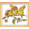 Stitchmelody Kit per punto croce stampato Stitchmelody, set ricamo DMC 11CT - Il gufo con gli amici 39×33 cm