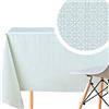 KP HOME Verde Menta Tovaglia Plastificata Quadrata 140x140 cm - Design Classico Tovaglia PVC con Stampa Floreale Biachi Retrò, Impermeabile e Facile da Pulire, Finitura Liscia para Interno ed Esterno