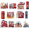 Luvart Calamite da frigorifero da cucina di Londra, 12 pezzi, souvenir di Londra, souvenir britannico, con bandiera inglese, magnete rosso, cabina telefonica, autobus, frigorifero, design unico ed