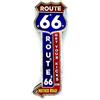 DiiliHiiri Insegna Luminosa Route 66 - Accessori Garage Moto Retro in Metallo Targhe Americane Decorazioni Bar Poster Arredamento Casa Vintage | 60x23x5 cm (Route 66)