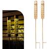 Gadgy Luci Solari da Giardino con Effetto Fiamma - Set di 2 Torce LED da Esterno in Metallo - Illuminazione Solare Decorativa per Giardino, Terrazza e Balcone