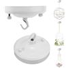 YSGUYILT 2 Pezzi Rosone Lampadario Soffitto Metallo Bianco Lampada a Piastra a Gancio per Sospensione,La Decorazione Della Lampada Lamp,Piante da Appendere,Cesto Pensile per Gatti-(2 Pezzo)