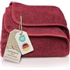 LAYNENBURG Premium Coperta in spugna 150x200 cm - 100% cotone - coperta estiva sottile, leggera e rinfrescante - come coperta da divano, piumone e coperta in spugna (bordeaux)