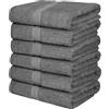 Generico Set di 6 telI da bagno, 100% cotone filato ad anello (100 x 150 cm), altamente assorbenti, ad asciugatura rapida, per hotel, spa e bagno minorc CALEFFI (ANTRACITE, TELO 100X150 CM)