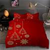 YYZBS Copripiumino Matrimoniale 240x220 Decorazione Natalizia Rossa Biancheria da Letto Morbido Microfibra Copri Piumone e 2 Federe Abbinate, con Zip, Ipoallergenico