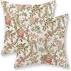 GOLIANDA Chinoiserie, Set di 2 federe per cuscini da 50 x 51 cm, motivo floreale con uccellini rosa e verde, stile vintage, decorazione per esterni, per divano e divano