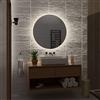 Alasta Specchio da bagno LED moderno ed elegante, Specchio Rotondo, Specchio da Parete, Specchio Illuminato, Specchio LED - Bali - 120 cm - Colore della luce LED - Bianco Neutro