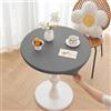 Highdi Tovaglia Rotonda con Bordo Elastico, Copritavolo Rotondo con Antiscivolo Elastico Tovaglie Rotonde Antimacchia per Salotto caffè Pranzo Giardino (ф80cm,Grigio Chiaro)