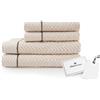 Zucchi SET asciugamani 4 PEZZI linea NATURALE + tavoletta profumo biancheria per armadi by Biancocasa