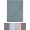 Happidea - Lenzuola Sotto Con Angoli Elastici, Caldo 100% Flanella Cotone, Invernale, Prodotto in Italia, Tinta Unita, Piazza e Mezza 120x200, Colore eucalipto