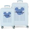 Disney Joumma Disney Have A Good Time Set di valigie blu 55/65 cm Rigido 6 kg Chiusura a combinazione laterale ABS 6 kg 91L Bagaglio a mano, blu, Taglia unica, Set di valigie
