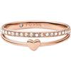 Fossil Anello Da Donna Vintage Glitz, Lunghezza: 21,5 X 20 X 6 Anello In Acciaio Inossidabile Oro Rosa, JF03460791
