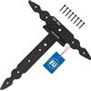 KOTARBAU® Cerniere a T nere, lunghezza: 250 mm, gancio a croce, in acciaio verniciato a polvere, per porta in legno, cerniere per porte, carichi pesanti, accessori per cancello da giardino