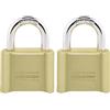Master Lock 175EC2 - Lucchetto a combinazione, 2 pezzi, colore: Oro