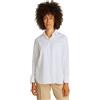 Tommy Hilfiger Donna Camicia Poplin Easy Fit Oversize, Bianco (Th Optic White), 48