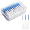 TNSOYCA 200 Pezzi Scovolini Interdentali,Spazzolini Interdentali Silicone,Denti Spazzolini Interdentali con Scatola per l'Igiene Dentale Mantenimento Della Salute Orale (Blu)