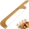 IXTIX Coltelli da pane Tagliapane a forma di arco, strumento per tagliare il pane con manico in legno e lama in acciaio inossidabile per il pane fatto in casa, adatto sia per destrimani che per mancini.