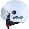 SPEEDWAY 1970 Casco da moto Speedway - Classico - Casco jet, ideale sia per uomo che per donna, il nostro casco da scooter aperto è ideale per la città, casco da moto omologato ECE e DOT - Bianco