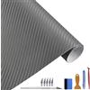 NewL Pellicola Vinile Auto Adesiva Carbonio 3D Grigio 30 x 300 cm | Texture fibra di carbonio 3D, attrezzi installazione inclusi, canali scarico aria, estensibile, adatto per auto, moto, mobili