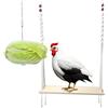 HahaMagic, Altalena per Galline con Mangiatoia Appesa, Pino Naturale e Corda Intrecciata a Mano, Giocattoli per Pollaio, Accessori Ideali e Regalo Originale per Appassionati di Avicoltura