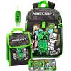 Minecraft zaino per bambini 5 pezzi Creeper Zombie school lunchbag gamer