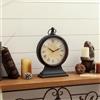 NIKKY HOME Orologio da tavolo vintage, silenzioso, senza ticchettio, funzionamento a batteria, orologio da scrivania in metallo per decorazione soggiorno - nero