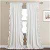 StangH Tende con volant per camera da letto, stile rustico shabby chic, set di tende a pannello per proteggere la privacy per sala da pranzo/bagno/soggiorno/dormitorio/cottage/campagna, bianco, 132 x