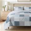 SLPR Coastal Dream, set di 2 pezzi con copripiumino in vero cotone patchwork (173 x 224 cm), con 1 copriletto trapuntato prelavato, reversibile, lavabile in lavatrice, leggero