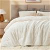 BEDELITE Set copripiumino king size in pile, super morbido e caldo, biancheria da letto bianca soffice, lussuoso, pesante, per l'inverno, con 2 federe