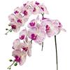 Fnize Finta orchidea steli di fiori artificiali Phalaenopsis 96,7 cm 2 pezzi lattice reale al tatto 9 grandi petali viola modello