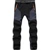 TDEOK Pantaloni da trekking da uomo, imbottiti, impermeabili, softshell di alta qualità, antivento, traspiranti, da lavoro, invernali, da trekking, con fodera termica, grigio., XXL