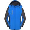 Generic Giacca da uomo per il tempo libero, calda, impermeabile, antivento, traspirante, giacca funzionale da trekking, giacca softshell leggera, con cappuccio, L-4XL, Blu, XXL