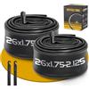 Gesinikad Confezione da 2 camere d'aria per bici da 66 cm, valvola Schrader AV32 mm, tubo per bicicletta da 26 x 1,75/1,9/1,95/2,0/2,1/2,125, camera d'aria in gomma butilica con 2 leve per pneumatici per