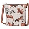 Signare Tapestry Arazzo Piccola Borsa a Tracolla, sacchetto borsello, personal pocket bag con Disegni di Animali (Cavallo Corrente)
