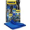 Rain-X Detergente e Protettore Premium per Cruscotti e Schermi - Formula Anti-Impronte con Rivestimento Antistatico per Vetro, Plastica e Superfici Delicate + Panno in Microfibra - 300 ml