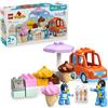 LEGO DUPLO Bluey: Visita alla Gelateria di Bluey - Gioco Educativo per Motricità Fine con Macchina Giocattolo, Stand dei Gelati e 2 Figure tra cui Bandit - Regalo per Bambine e Bambini 2+ Anni - 10458