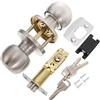 Artibetter 1set Serratura Per Porta Acciaio Inossidabile Con Pomello Sfera Maniglia Per Porte Interne Ed Esterne Chiusura E Chiave Design Semplice E Resistente Alla Corrosione