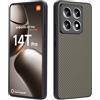 CAUHENYEE Custodia per Xiaomi 14T Pro Cover, [Fibra di Carbonio] Cover Protettiva con Copri Fotocamera, Antiurto, Resistente ai Graffi (Oro Scuro)